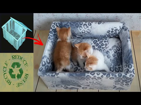 EASY DIY CAT BED FROM WASTE MATERIALS / BEST OUT OF WASTE RECYCLING / Khim DIY