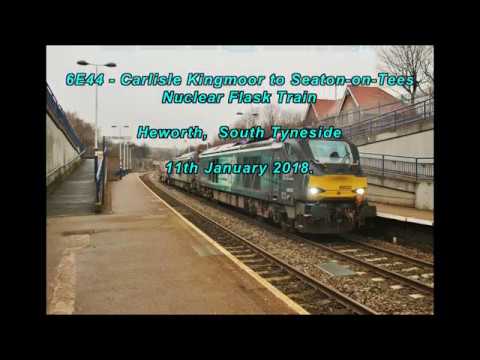 DRS Class 68s Nos 68002 & 68016 - 6E44 - Kingmoor to Seaton Nuclear Flasks - Heworth - 11th Jan 2018