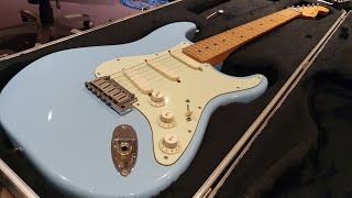 Video thumbnail for 1989 Fender Strat Plus Daphne Blue American Stratocaster Guitar Up Close by Essex Recording Studios