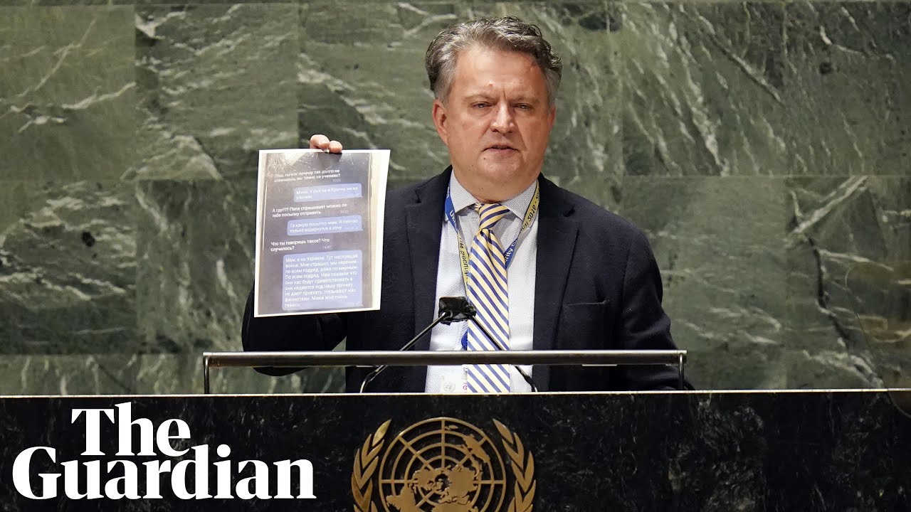 Ukraine's UN ambassador reads texts from Russian soldier to mother before he was killed