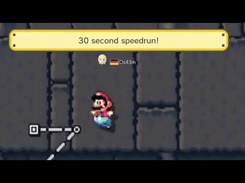 Super Mario Maker: 30 second speedrun! By: Ds43m