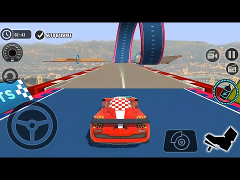Impossible Car Tracks 3D - Red Sport Car Driving Stunts Simulator Capaing Mode All Levels Gameplay