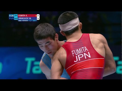 GOLD GR - 59 kg: K. FUMITA (JPN) df. M. AINAGULOV (KAZ) by VPO1, 2-1