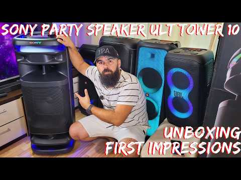Sony ULT Tower 10 Unboxing and First Impressions +SOUND  TEST @ MAX  Volume VS JBL Partybox Ultimate