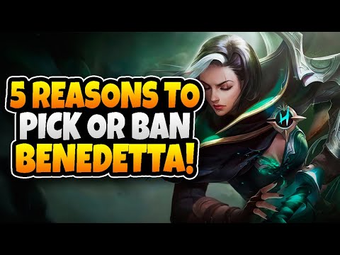 5 REASONS to PICK or BAN NEW HERO BENEDETTA (Free Hero in Mobile Legends)