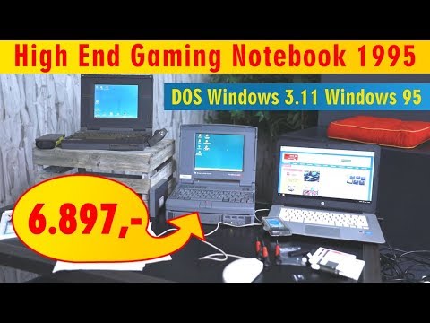 High End Gaming Notebook 1995 für 6897,- mit DOS - Windows 3.11 - Windows 95