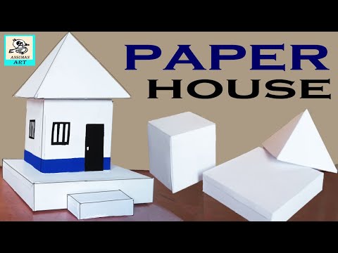 how to make house model using 3D geometric  shapes