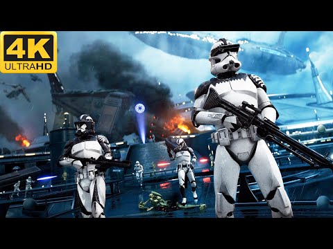 BATTLE OF KAMINO: Clone Troopers vs CIS Battle Droids - Star Wars Battlefront 2 (PS5, 4K, HDR)