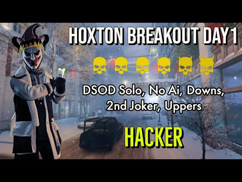 PAYDAY 2 - Hoxton Breakout Day 1 DSOD Solo No Ai, Downs, 2nd Joker, Uppers - Hacker Sniper