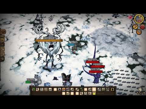 Don't Starve Together (DST) - Wickerbottom vs Deerclops - First try with "On Tentacles" book