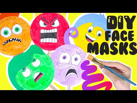 Inside Out 2 Movie DIY Paper  Plate Face Masks! Crafts for Kids