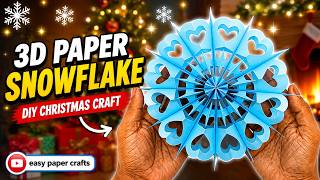 How to Make a 3D Paper Snowflake ❄️ Easy DIY Christmas Paper Snowflake Tutorial