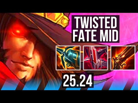 TWISTED FATE vs GALIO (MID) | Good KDA: 16/1/5, Lethal Tempo | KR Master | 25.24