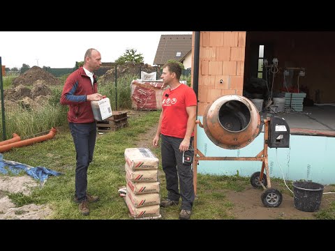 Jak namíchat beton z cementu, písku, kameniva a vody?