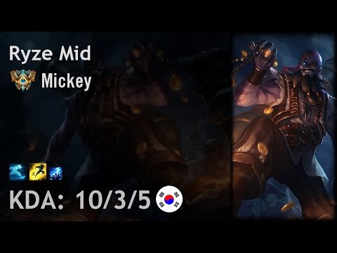 Ryze Mid vs Cassiopeia - Mickey - KR Challenger Patch 6.24