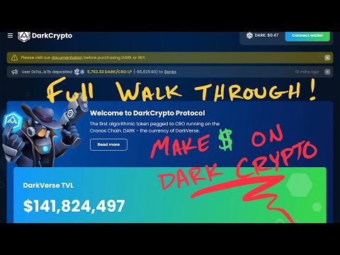 How to DarkCrypto - Complete walk-through tutorial, get CRO, ZAP in, DarkFolio