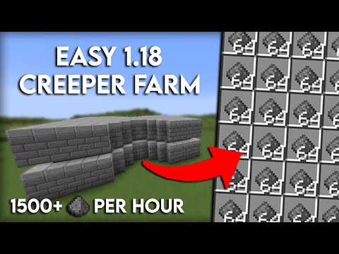 EASY Minecraft 1.18 Creeper Farm Tutorial | 1500+ Gunpowder Per Hour - Easy to build!