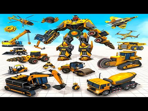 Mech Robot Transforming Games: Excavator Heli Flying Car Mode Battle #2 | Android iOS Gameplay