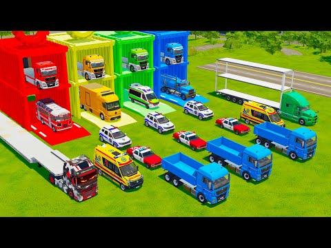 ALL EMERGENCY VEHICLES, POLICE CARS, MINIBUS, DUMP AND TANK TRUCK TRANSPORT TO GARAGE - FS22