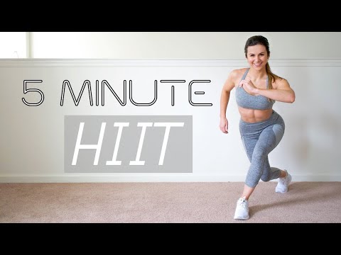 5 Minute HIIT Workout with Ashley Gaita - Home Cardio Exercise Fitness Routine for Men & Women