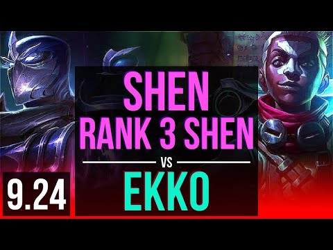 SHEN vs EKKO (TOP) (DEFEAT) | Rank 3 Shen, Rank 15, 1800+ games | EUW Challenger | v9.24