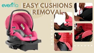 Evenflo Baby Car Seat Cushion Cover and Canopy Easy Removal