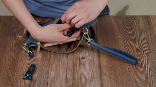 Трендова жіноча сумка-клатч із двома ременями з натуральної шкіри Vintage 22646 синя