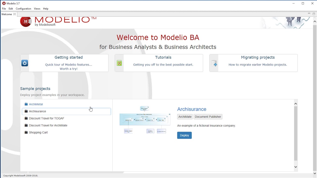 [Modelio 3.7] Get access to sample projects