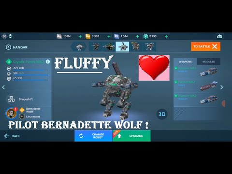 War robots – Fluffy Fenrir  with Atomizer and Nucleon + Pilot Bernadette Wolf! WR Gameplay