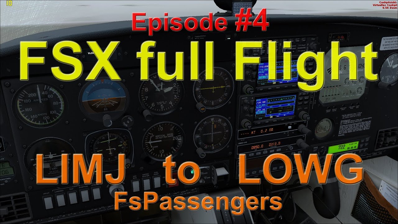FSX Full flight Episode 04 from LIMJ Sestri to LOWG Graz with DA40 FsPassengers