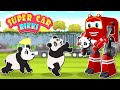 Rikki S SuperCar Race To Find Baby Panda And His Family Lost In The City