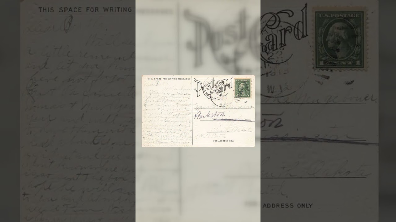 A Happy Christmas, Divided Back Postcard, Winter Scene, 1915 Postmark Video