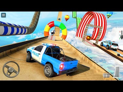Police Jeep And Pickup SUV Car Stunts - Driving On Zigzag Ramps - Android Gameplay