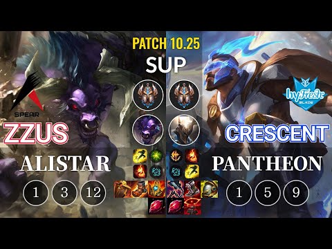 ASP Zzus Alistar vs hyF Crescent Pantheon Sup - KR Patch 10.25
