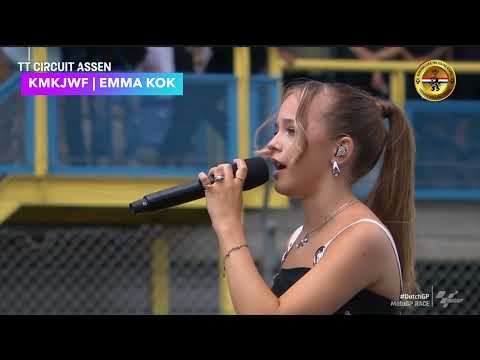 Emma Kok sings national anthem of the Netherlands at MotoGP Assen