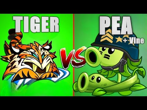 Mega Gatling Pea and Vine vs TIGER GRASS - Who Will Win? PvZ 2 Plant Vs Plant (Custom Level)