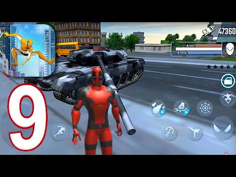 Amazing Flying Spider Rope Hero - Gameplay Walkthrough Part 9 (iOS,Android)
