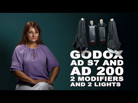 Godox AD S7 und AD 200 2 Modifikatoren und 2 Lichter