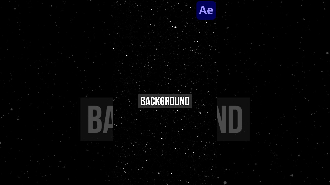 Super Easy Particle Background in After Effects | Quick Tutorial