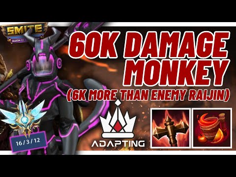 60K DAMAGE MONKEY, MORE DAMAGE THAN ENEMY RAIJIN - Hun Batz GM Ranked Jungle Pro SPL