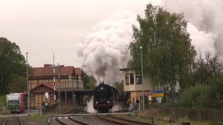 preview picture of video '41-1144 und 41-1150 bei der Durchfahrt des Bahnhofs Immelborn'