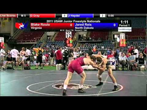 Junior Freestyle 145 - Blake Roulo (VA) vs. Jared Reis (ND)
