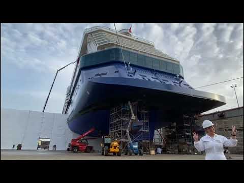 Celebrity cruises Reflection ship maintenance / Cruise ship in  dry dock, Marseille/ Shape of you