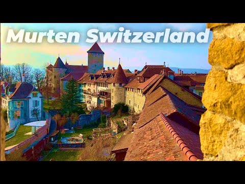Murten Switzerland Walking Tour | 4K