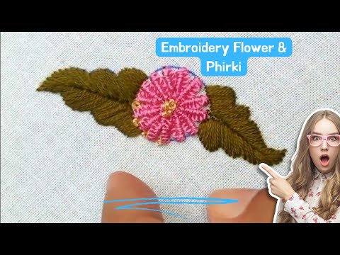 Phirki and flower embroidery design tutorial 2023 | Subscribe Nasreen Embroidery