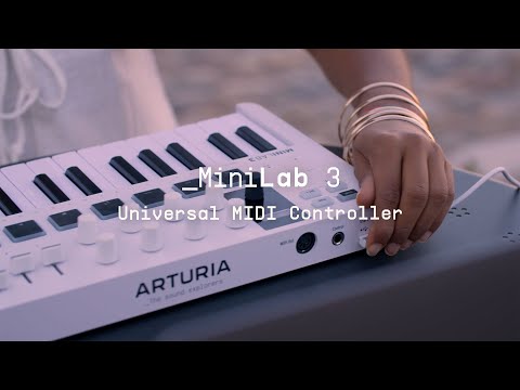 Arturia MiniLab 3 Mini Hybrid Keyboard with Creative Software and Pad Controller (White)