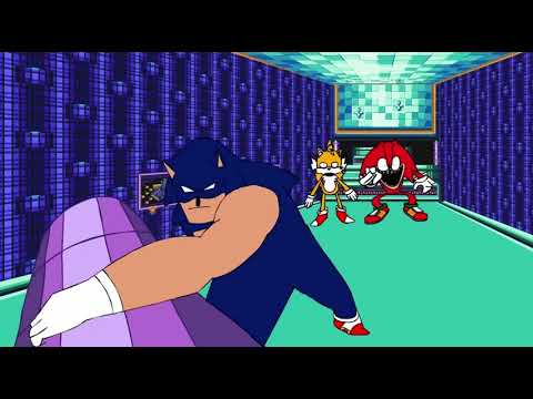 Sonic throws pillar at Knuckles meme