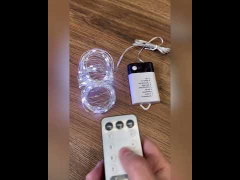 LED гірлянда новорічна 100LED 10м колір Холодний Білий 8 режимів з димуванням 2 в 1 від USB та батарейок з пультом ДУ