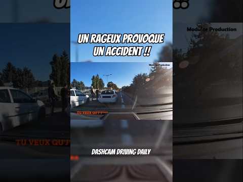 UN RAGEUX PROVOQUE UN ACCIDENT !! #roadrage #shorts