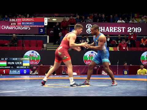 1/4 GR - 87 kg: E. SZILVASSY (HUN) v. Z. BELENIUK (UKR)